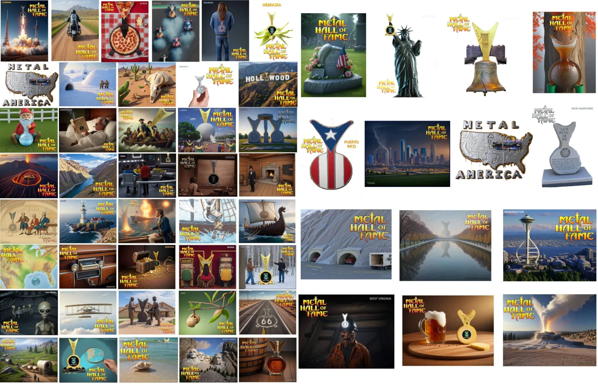 Metal Hall of Fame Unveils “Metal Across America” Artwork and T-Shirt Collection